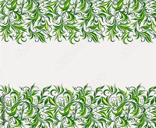 Pattern of stylized leaves and branches