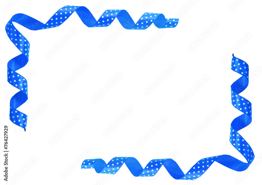 Fototapeta premium decorative blue ribbon design with a pattern. Isolated