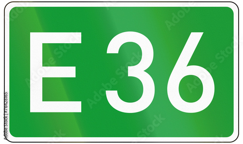 European road number sign for E36 photo