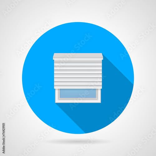Flat round vector icon for window with jalousie