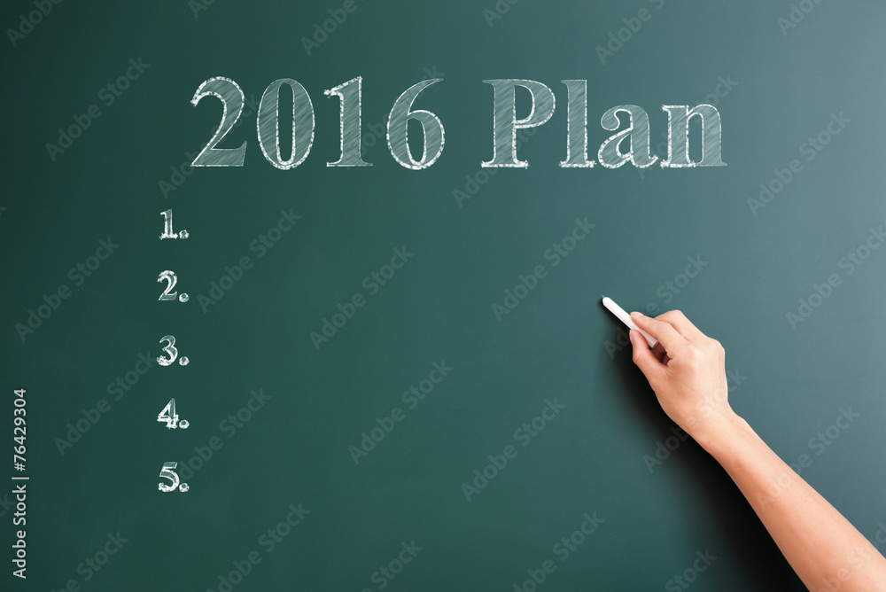 2016 plan written on blackboard 2016 plan written on blackboard