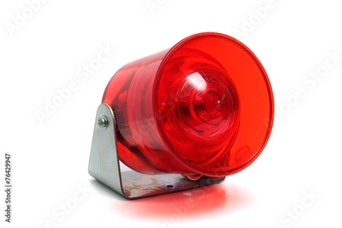 red a siren isolated on white background