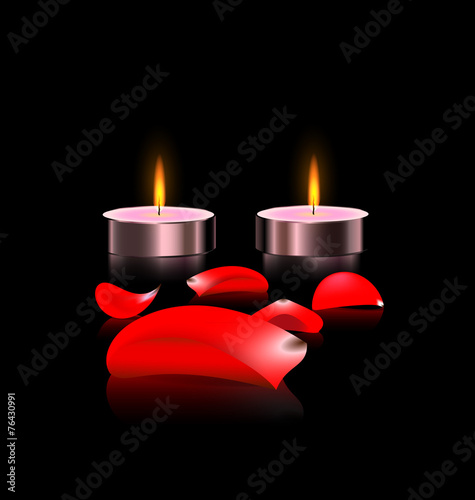 candles and petals