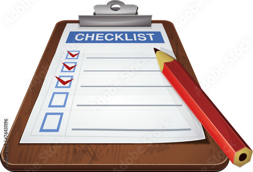 Checklist on a clipboard