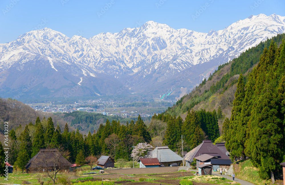 Landscape of Aoni in Hakuba village, Nagano, Japan