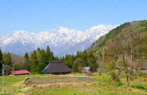 Landscape of Aoni in Hakuba village  Nagano  Japan