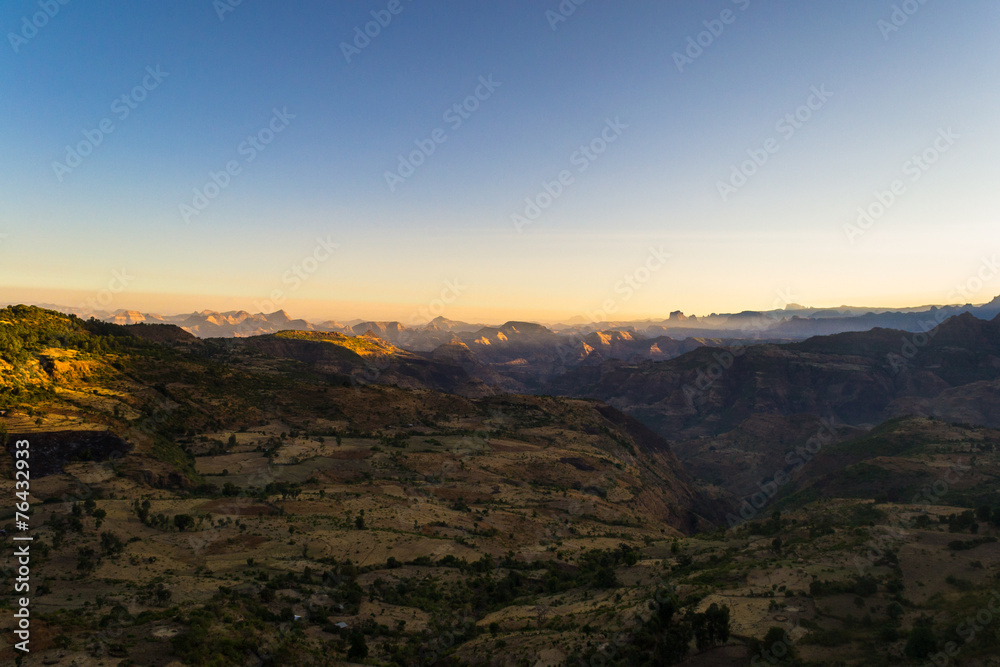 Ethiopian highlands at sunrise