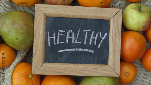 Healthy written photo