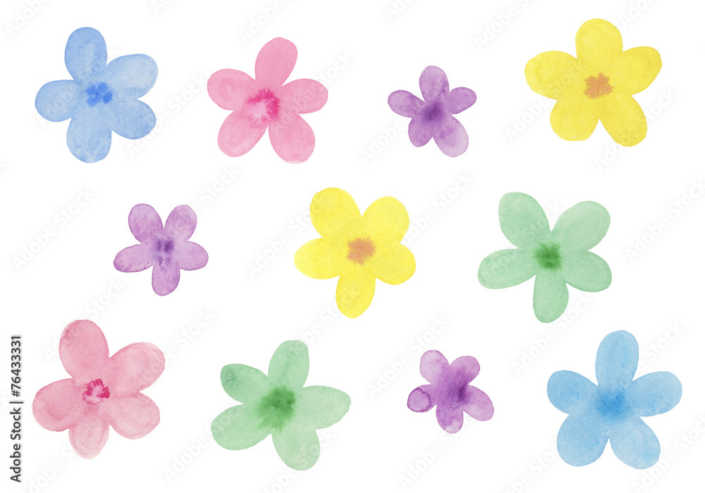 花模様 水彩イラスト Stock Illustration Adobe Stock