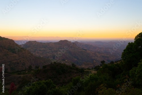 Ethiopian highlands at sunrise