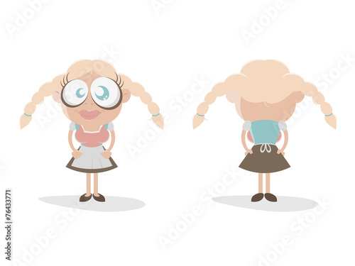 frau dirndl bayerisch cartoon comic