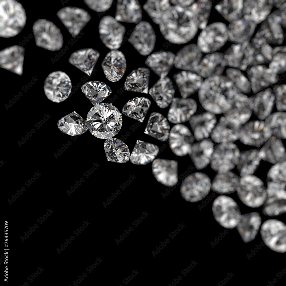 Diamonds 3d in composition as concept Diamonds 3d in composition as concept