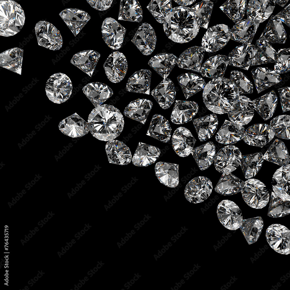 Diamonds 3d in composition as concept Diamonds 3d in composition as concept