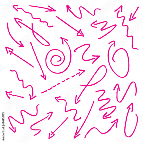 Set of arrows in rose color