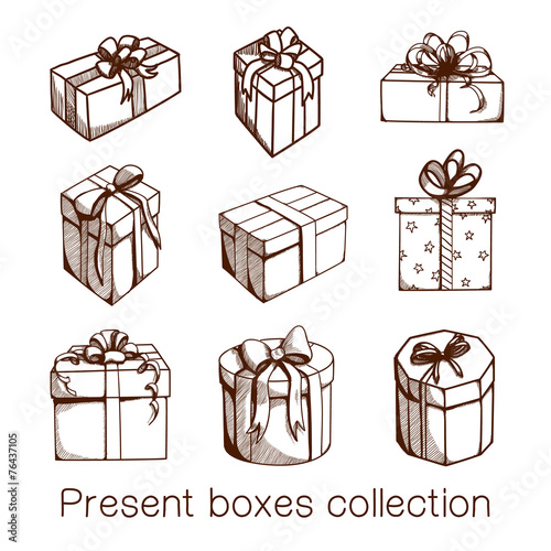 Present boxes collection.