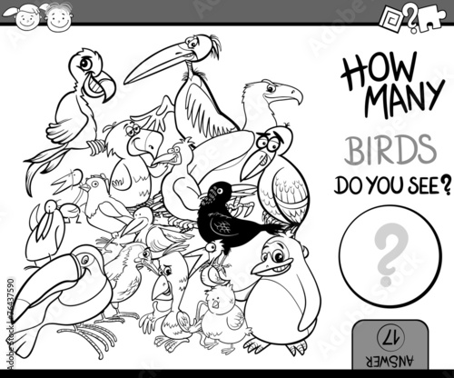 counting game cartoon coloring page