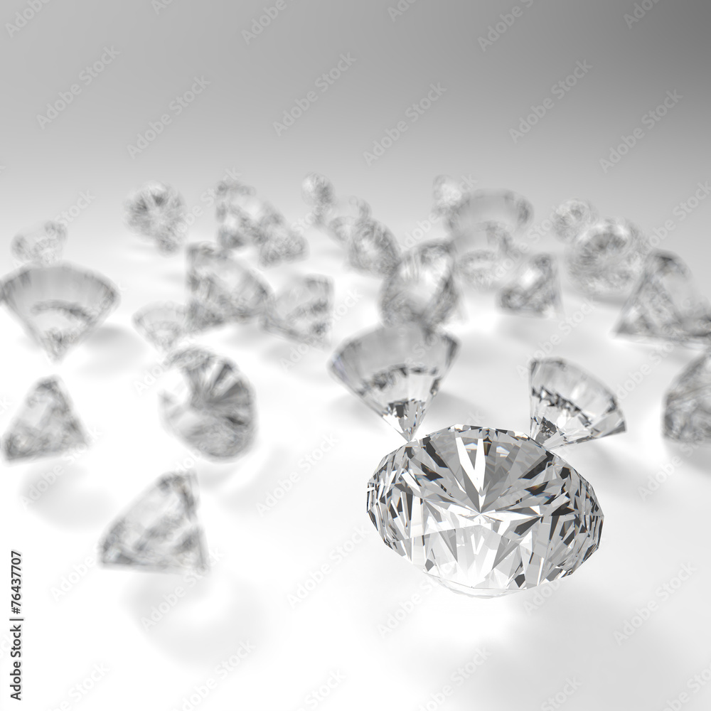 Diamonds 3d in composition as concept Diamonds 3d in composition as concept