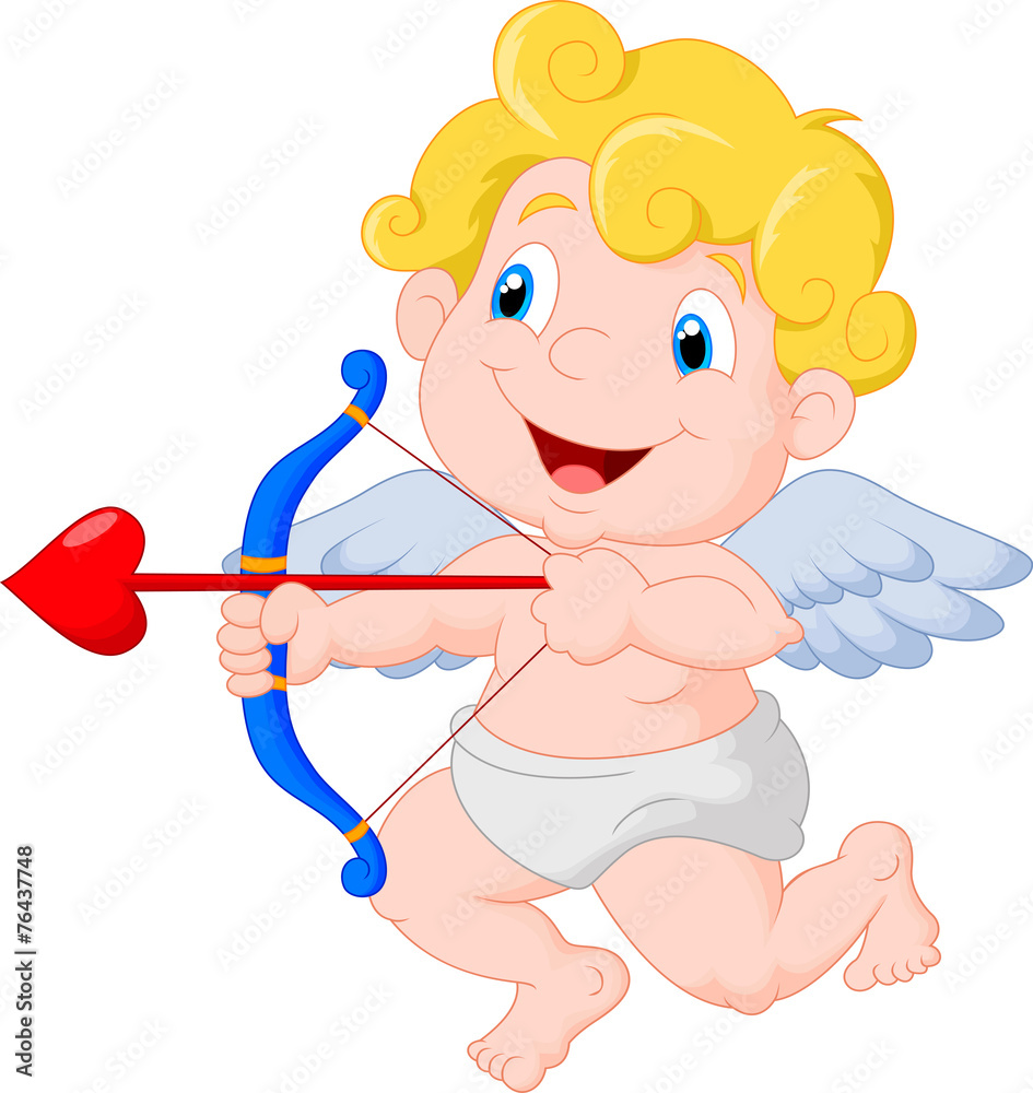 Funny little cupid aiming at someone Funny little cupid aiming at someone