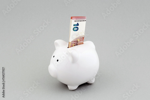 Sparschwein mit 10 Euro Schein