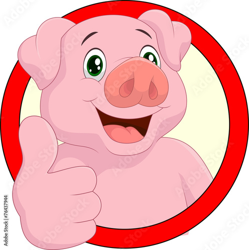 Cartoon pig mascot