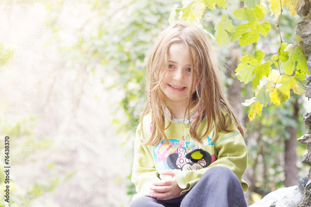 Portrait of a girl smiling in the field Portrait of a girl smiling in the field