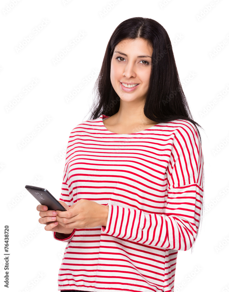 Woman use of mobile phone
