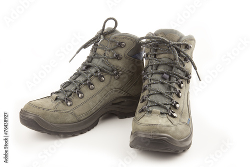 Trekking new shoes isolated on white