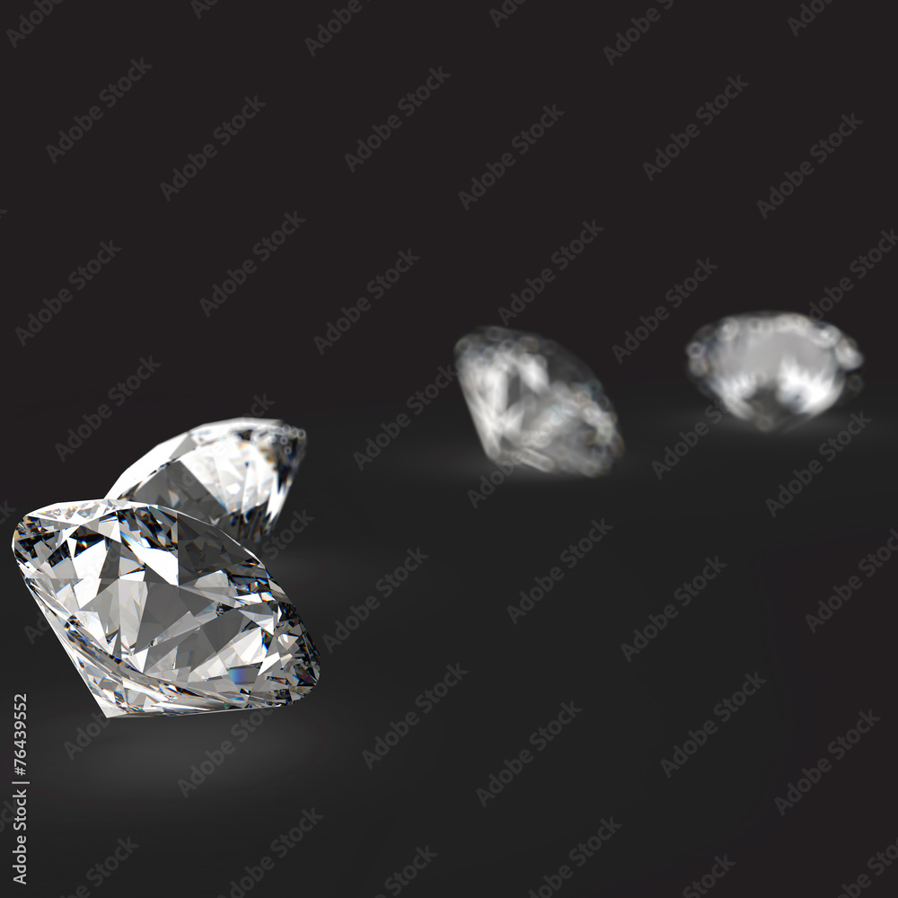 Diamonds 3d in composition Diamonds 3d in composition