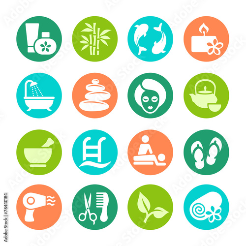 Spa icons set, stock vector