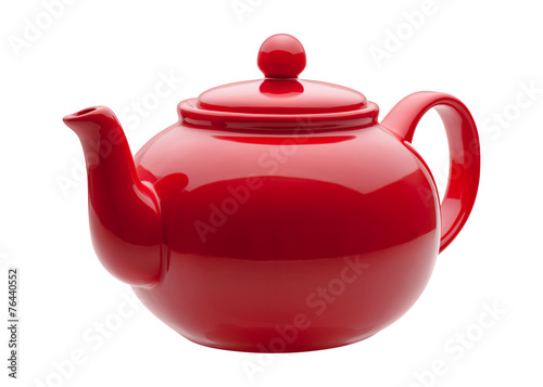 Red Ceramic Teapot photo