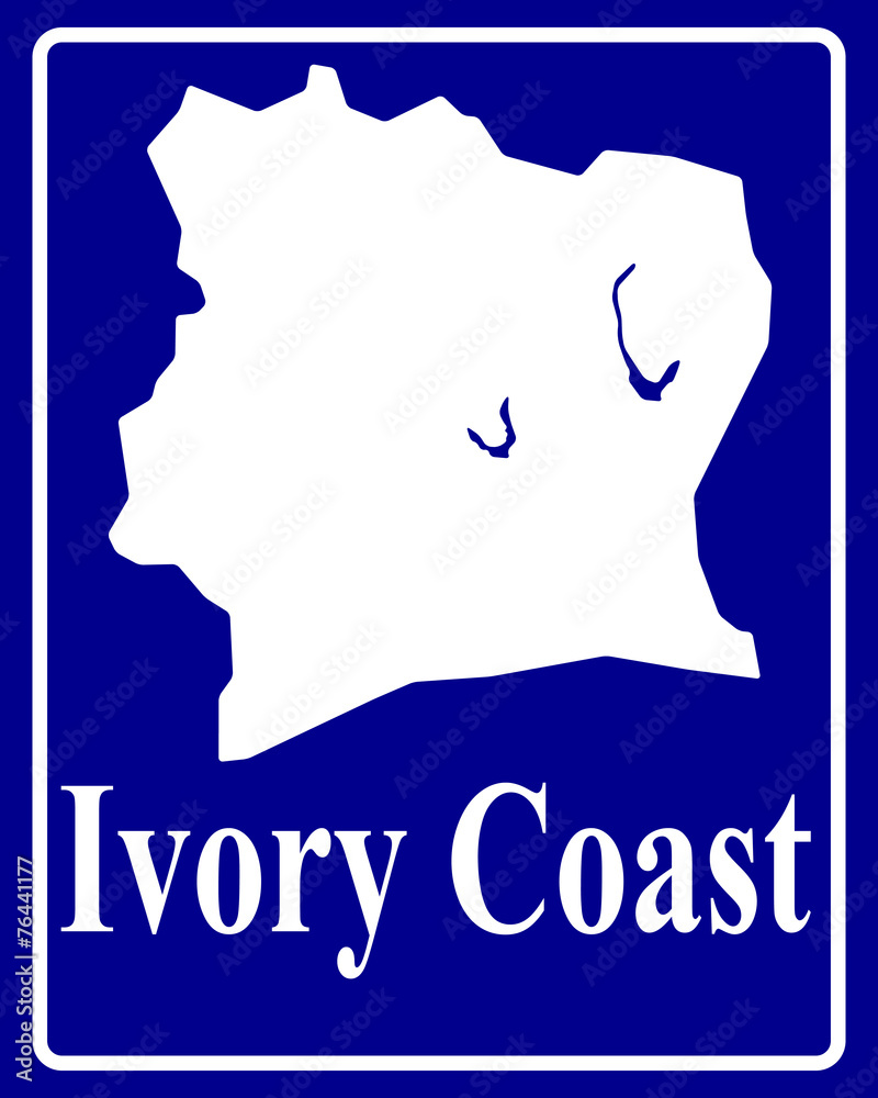 silhouette map of Ivory Coast