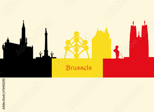 Obraz na płótnie Brussels Skyline w salonie