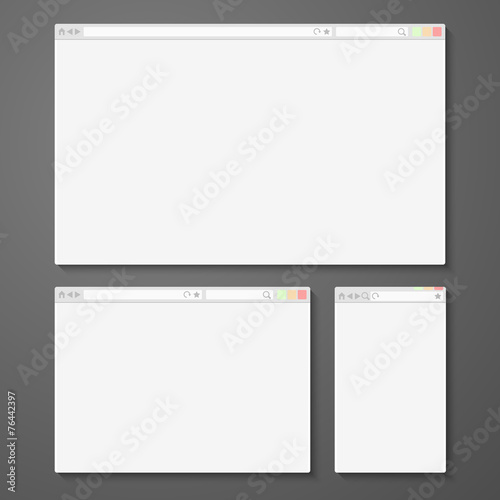 Set of all size browsers for site preview - computer, tablet
