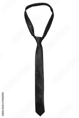 Classic black tie on white background