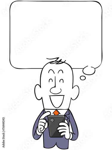 ビジネスマンとスマートフォンと吹き出し