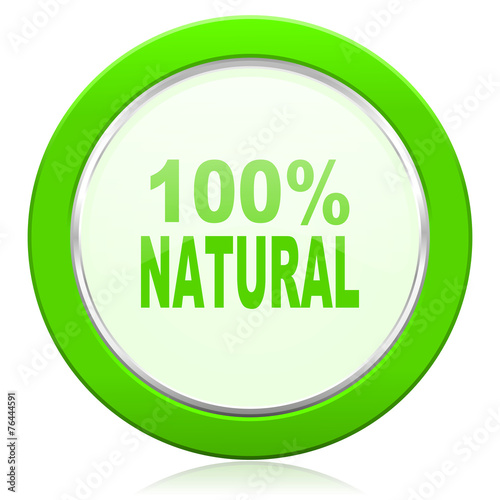 natural icon 100 percent natural sign