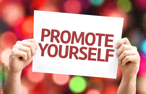 Promote Yourself card with colorful background photo