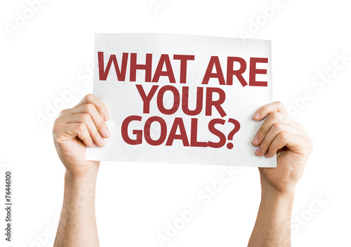 What are Your Goals? card isolated on white background