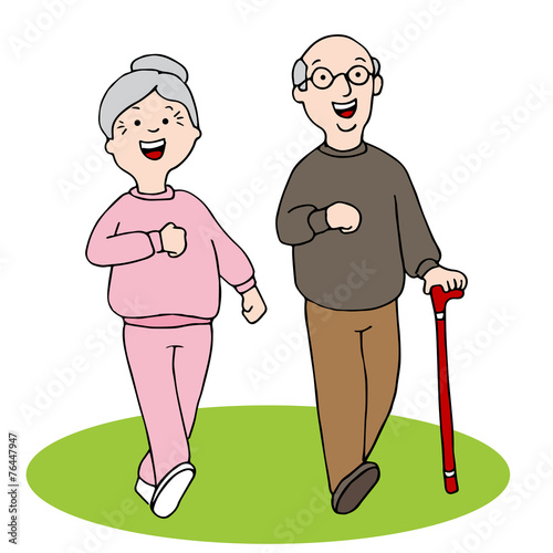 Senior Citizens Walking