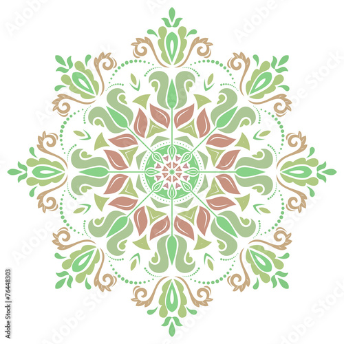 Damask Vector Pattern. Orient Colorful Ornament