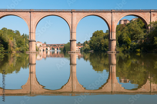 Bridge in Albi and its reflection photo