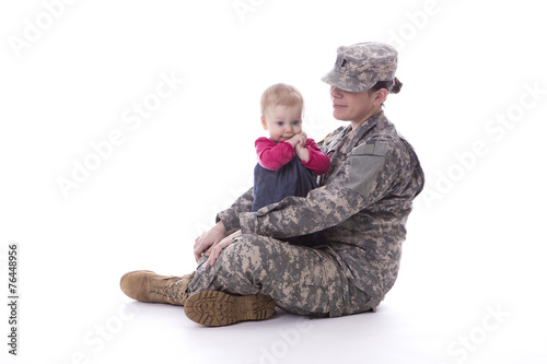 Us military mother with her baby