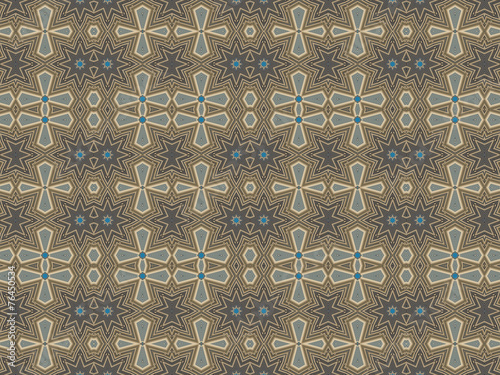 Ethnic pattern. Abstract kaleidoscope fabric design.