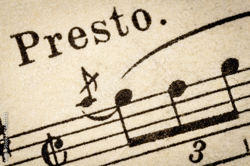 presto - extremely fast music tempo photo
