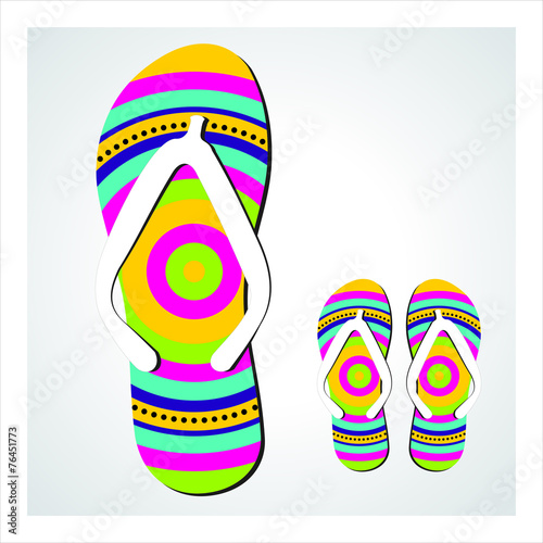 Colorful flip flops set
