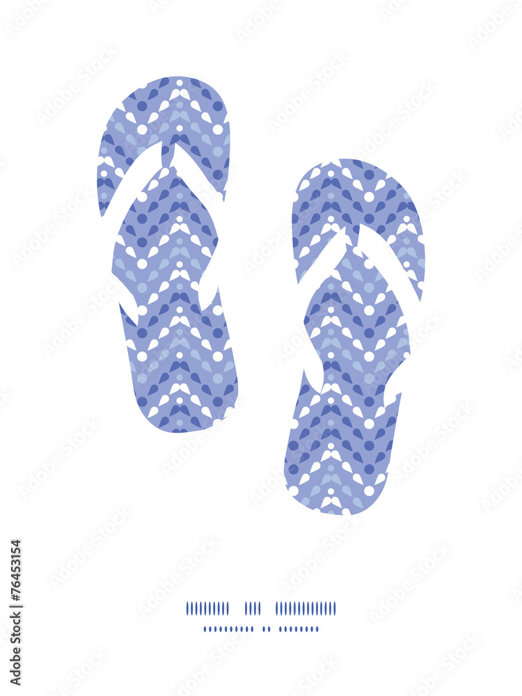 Vector purple drops chevron flip flops silhouettes pattern frame