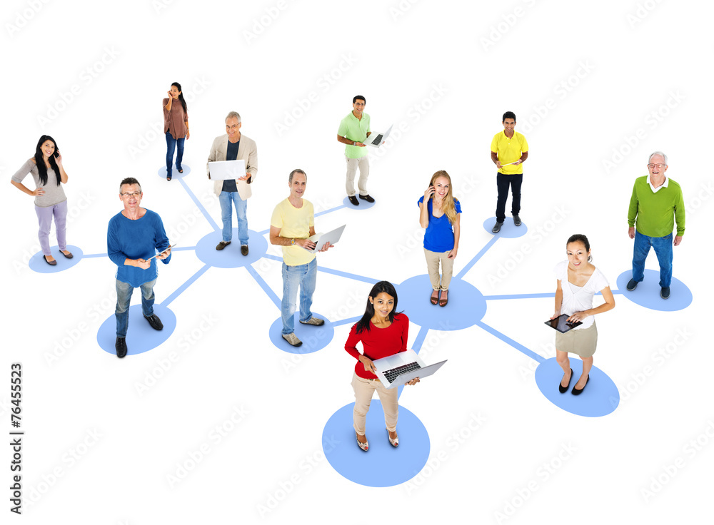 Group Diverse People Interconnection Social Networking Concept Group Diverse People Interconnection Social Networking Concept