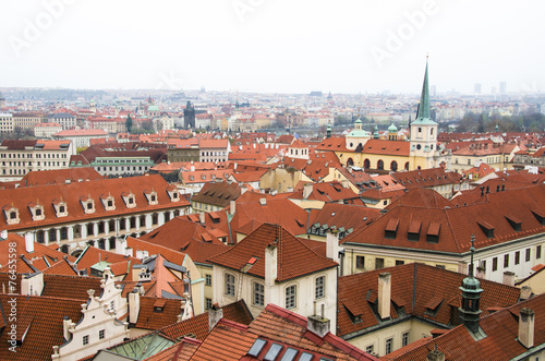 Old town roof view in Czech Republic