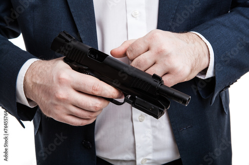 man holding a gun