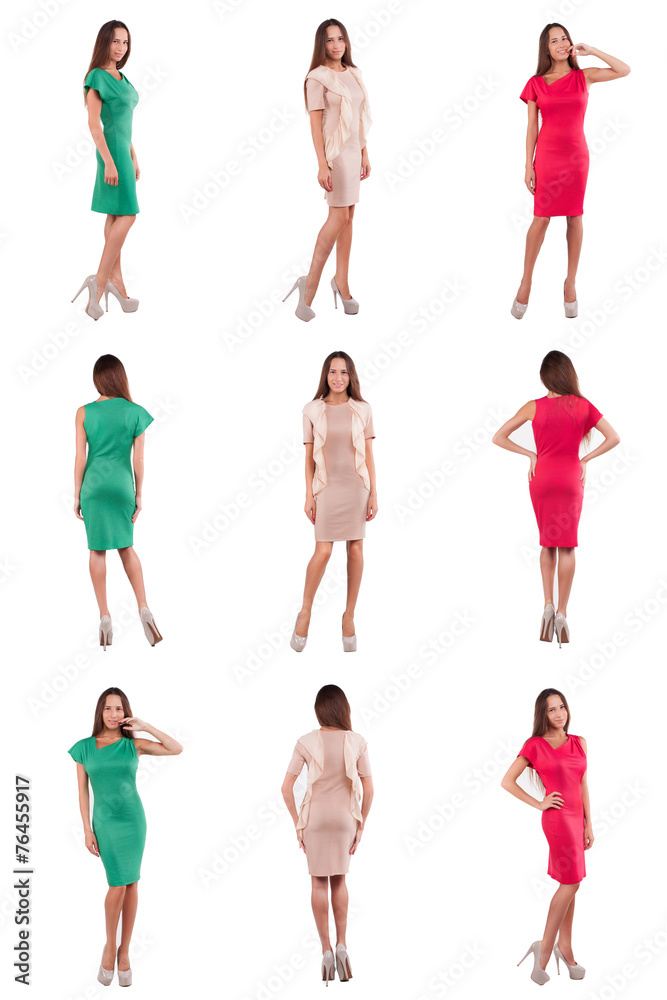 Set of girl in various clothes Set of girl in various clothes